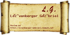 Lövenberger Gábriel névjegykártya